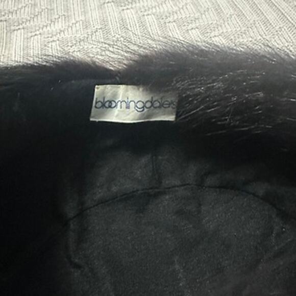 Vintage Bloomingdale\'s black fur cloche hat main image 7